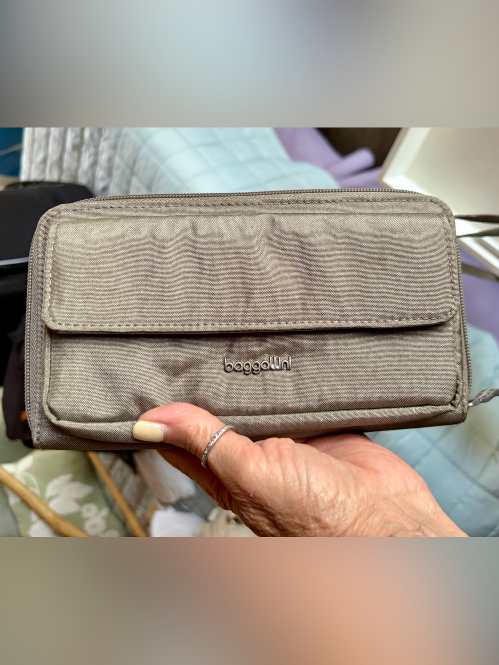 Baggallini Taupe Travel Wallet Organizer